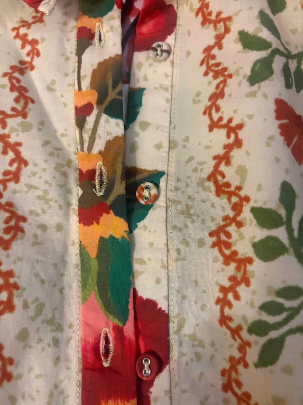 Celina Moon Floral Belted Cotton Shirt dress - sz NWT- LG-- floral bohemian - Picture 6 of 9